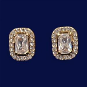 Elegant Gold and Silver Stud Earrings